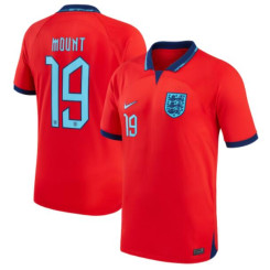 England National Soccer 19 Mount 2022 World Cup Red Away Authentic Jersey